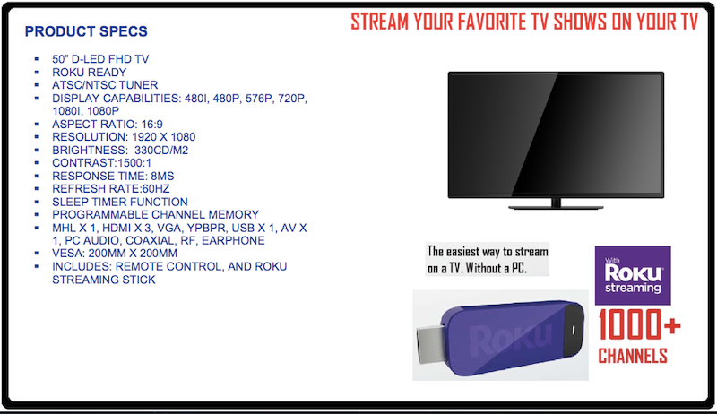 Proscan Roku MHL Streaming Stick