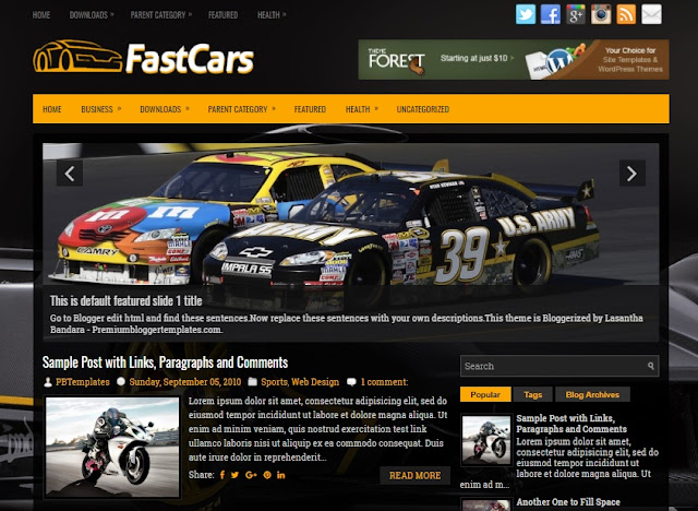 FastCars Blogger Theme