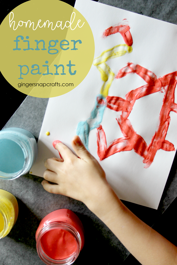 homemade finger paint recipe at GingerSnapCrafts.com #diy #kids #kidcrafts