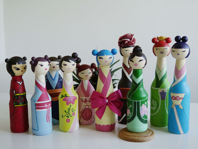 Bokeshi dolls : bottle Japanese dolls