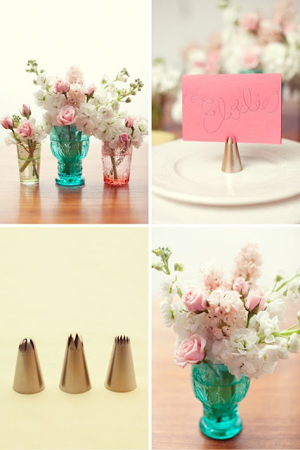 DIY place card holders and more pretty flowers