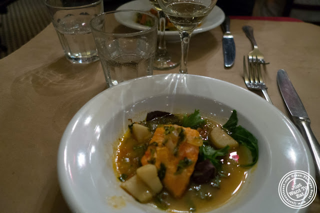 image of arctic char at  Dark Dining Projects - blindfolded dinner at Camaje bistro in Greenwich Village, NYC, New York