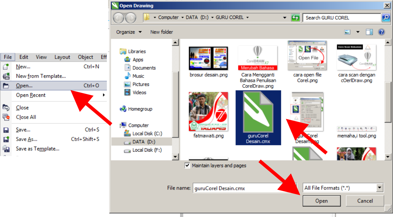 Cara Membuka dan Mengedit File  Desain  CorelDRAW  Guru Corel 