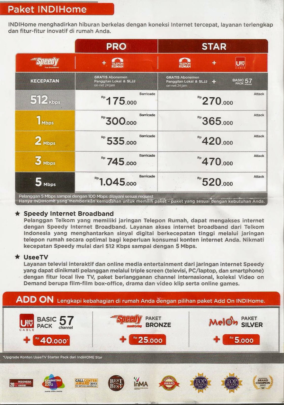 Daftar Harga Internet Speedy Medan ~ IndiHome Fiber MEDAN