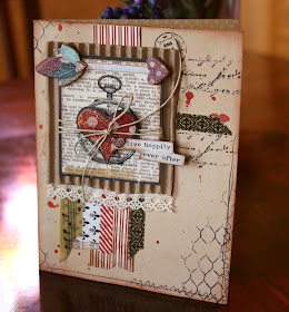 Heart Card by Gabrielle Pollacco using Bo Bunny's Star-Crossed paper and embellishment collection