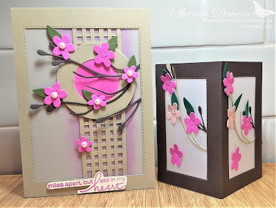 Early Espresso, Cherry Blossoms, Votive Candle Decoration, #colourcreationsshowcase, Stampin' Up, Rhapsody in craft, Rectangle stitched dies