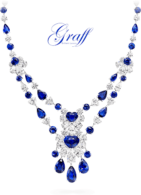 ♦Graff blue sapphires diamond necklace #pantone #jewelry #blue #brilliantluxury