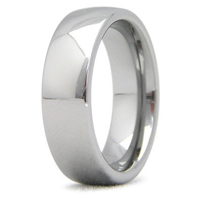 Men's Tungsten Carbide 6mm Comfort Fit Dome Wedding Ring