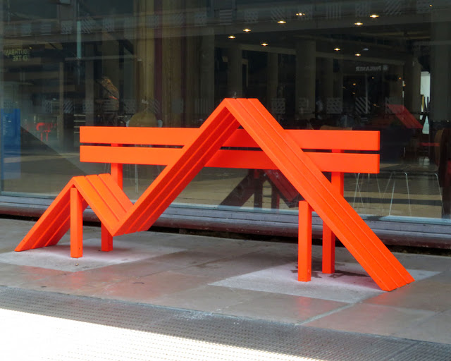 One of the Modified Social Benches NY by Jeppe Hein, Totally Thames festival, Southbank Centre, London