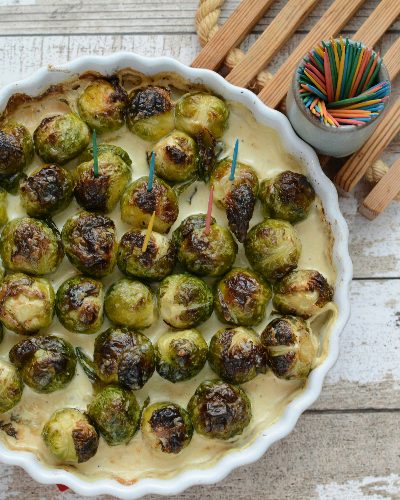 Easy Roasted Brussels Sprouts Bites ♥ KitchenParade.com. A surprisingly popular vegetable appetizer at parties and potlucks.