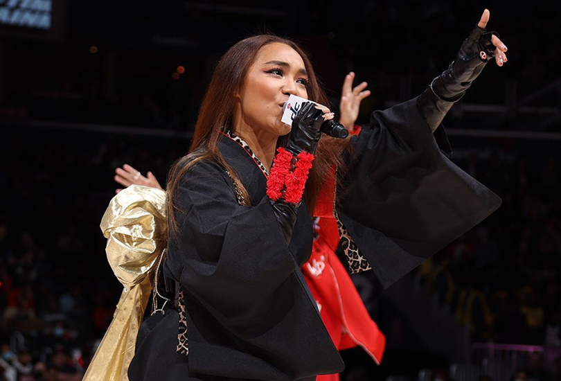 Crystal Kay performs a halftime show at a basketball match in Washington, D.C. | Random J Pop