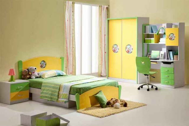 Desain Kamar Tidur Anak Perempuan Minimalis Warna Hijau