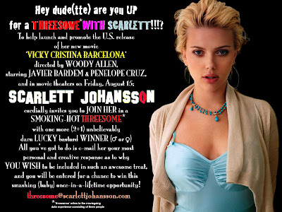 Win a threesome with Scarlett