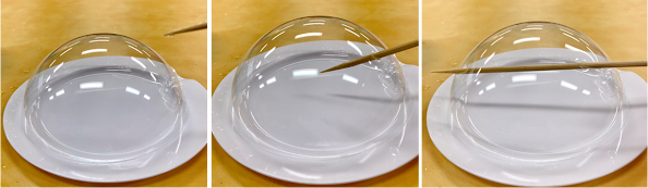 Piercing bubble with skewer