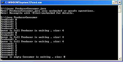 Producer Consumer problem using wait and notify in java code