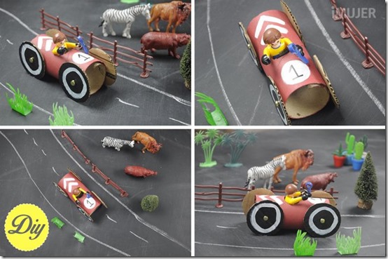 coches tubo papel coches tubo papel