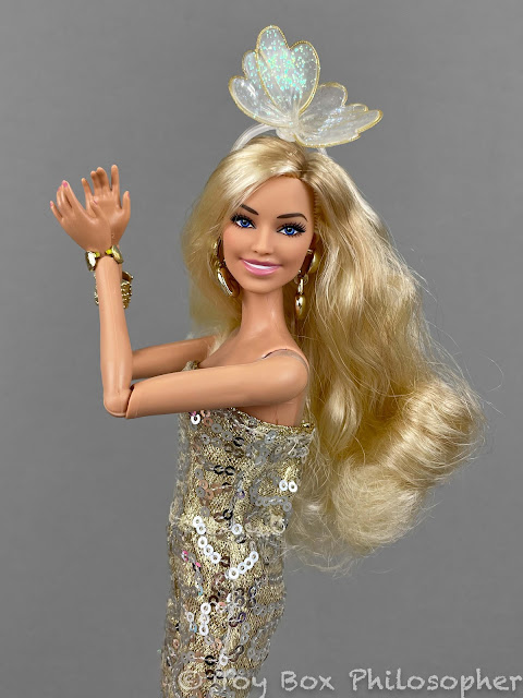 Barbie the Movie Margot Robbie as Barbie Golden Star Disco Jumpsuit Stylish  Doll