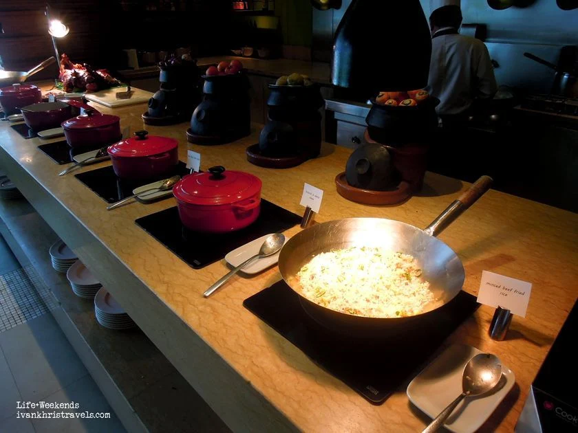 Filipino food station at New World Hotel's Cafe 1228