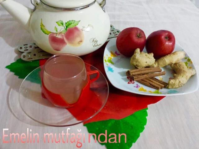 Zencefilli Tarçınlı Elma Çayı Tarifi