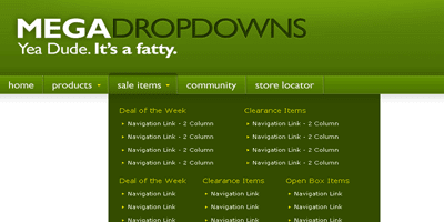 Mega Drop Down Menus w/ CSS & jQuery