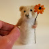 Needle Felted Tiny Little Summer Sunflower Hamster