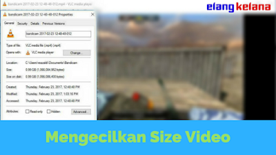 Mengurangi Size Video Mudah