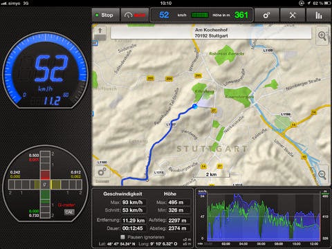 GPSSpeed HD, il GPS-tool con tachimetro, altimetro, bussola e GPS-tracker