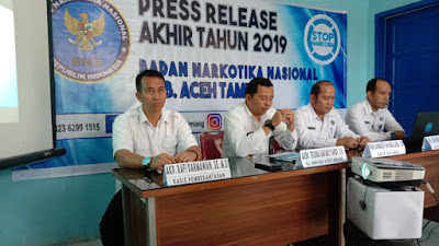 Press Release, Sepanjang Tahun 2019, BNNK Berhasil sita 40 Kg Narkotika jenis Sabu di Aceh Tamiang