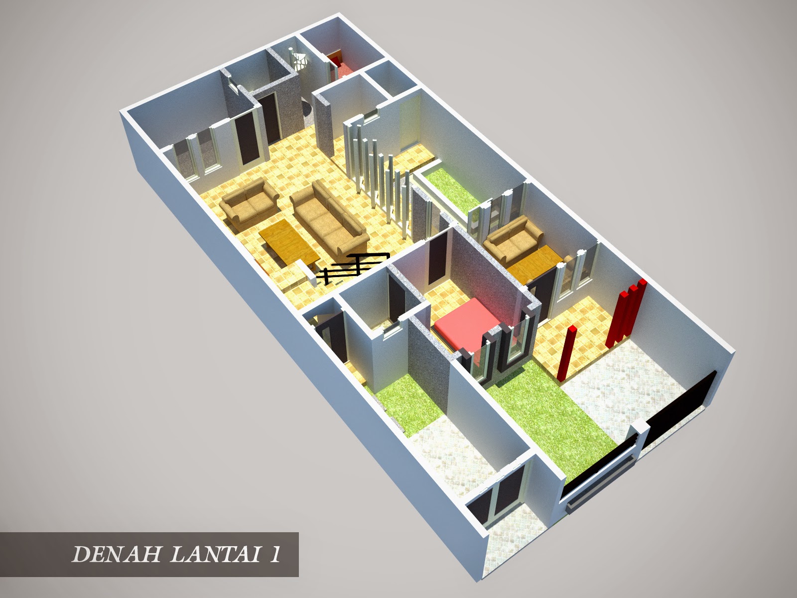 Desain Rumah Minimalis 1 Lantai Ukuran 6X15 - MODEL RUMAH UNIK 2016