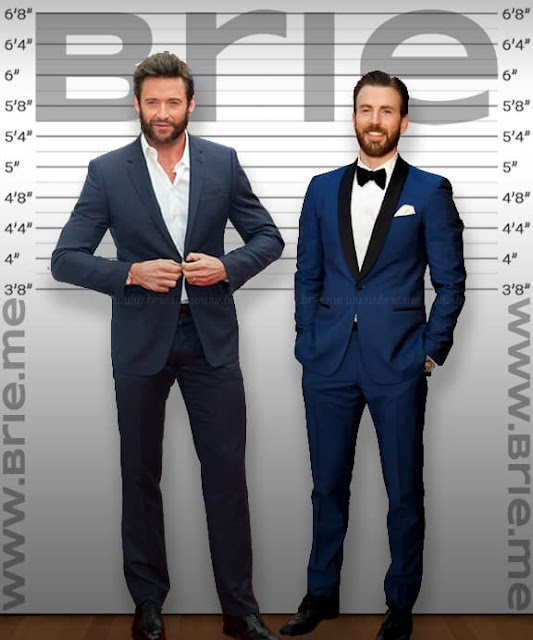 Hugh Jackman height comparison with Chris Evans