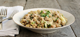 Quinoa and Chickpea Salad with Lemon Tahini Dressing