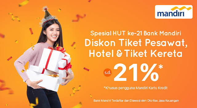 #PegiPegi - #Promo Diskon Hingga 21% Tiket Pesawat, Hotel, & Tiket Kereta Hut Mandiri (s.d 31 Okt 2019)