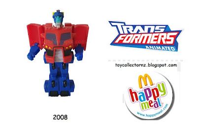 Optimus Prime toy from McDonalds Transformers toys 2008 based on Transformers Animated TV series