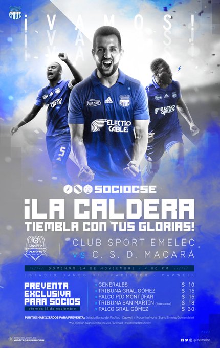 C.S. EMELEC inicia preventa de entradas para cotejo con Macará