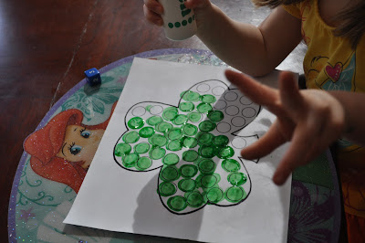 St. Patrick's day roll and cover math activity