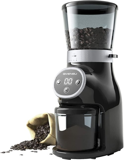 GIVENEU Electric Burr Mill Coffee Bean Grinder