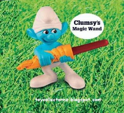 McDonalds Smurfs Toys 2011 Clumsy's Magic Wand toy Asia and Australia