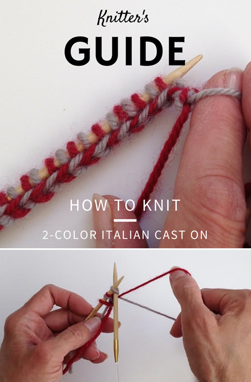 How To Knit a 2 Color Italian Cast-on - Tutorial 