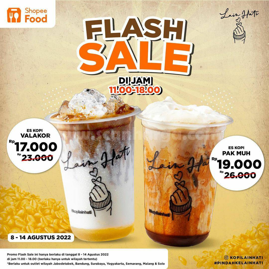 KOPI LAIN HATI Promo SHOPEEFOOD FLASH SALE – Harga Es Kopi mulai 17RB*