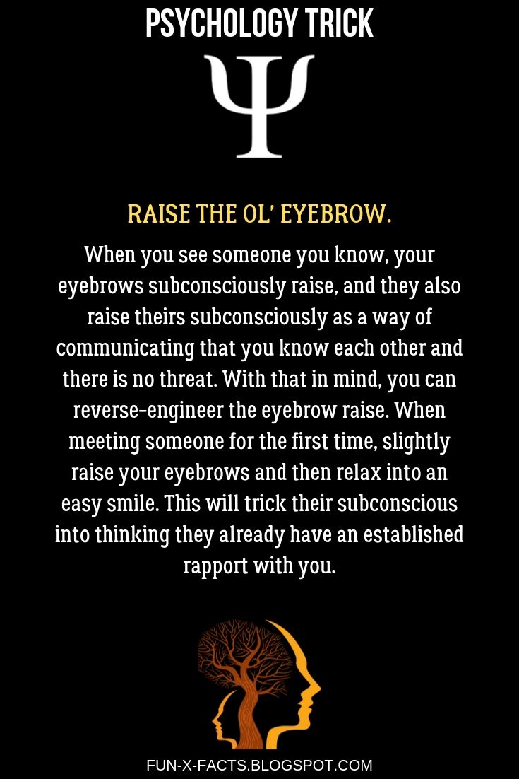 Raise the ol' eyebrow - Best Psychology Tricks