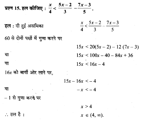 Solutions Class 11 गणित-I Chapter-6 (रैखिक असमिकाएँ)