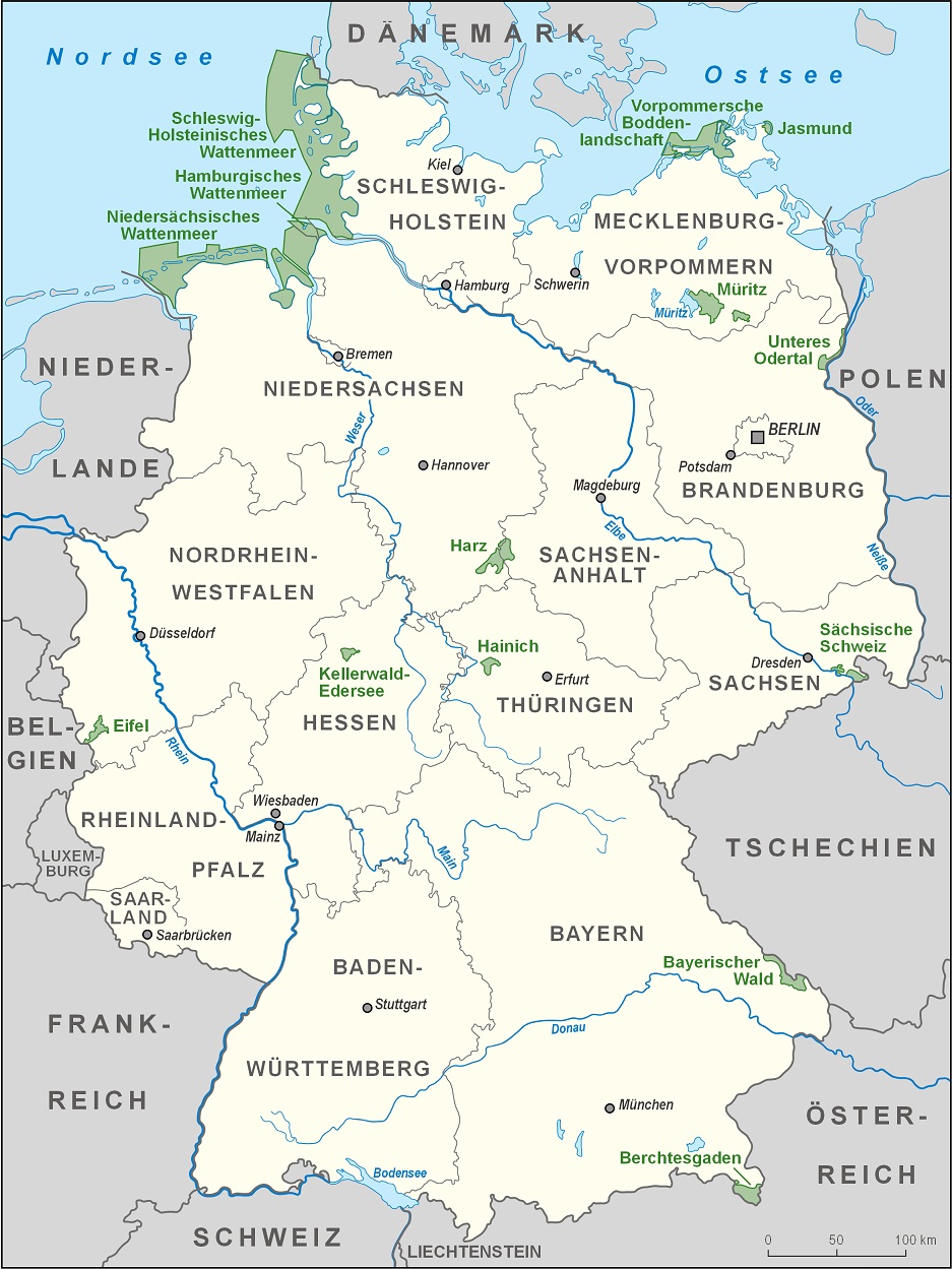 gewässer deutschland karte Newsraid: Gewässer in Deutschland Karte   Hydrographie: Flüsse 
