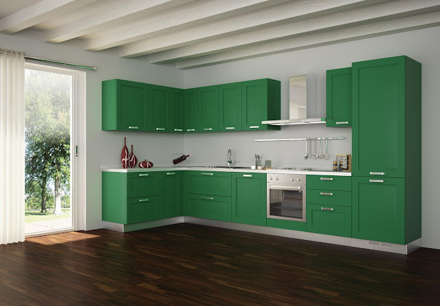 open modern green kitchen design ideas for l shaped kitchen