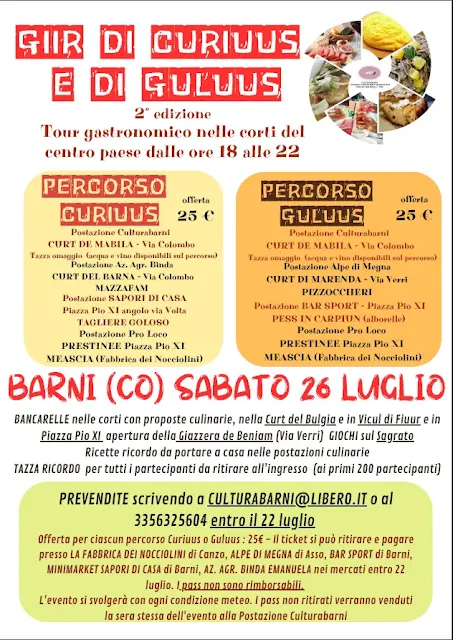 Corti storiche Barni Como eventi enogastronomici weekend Lombardia