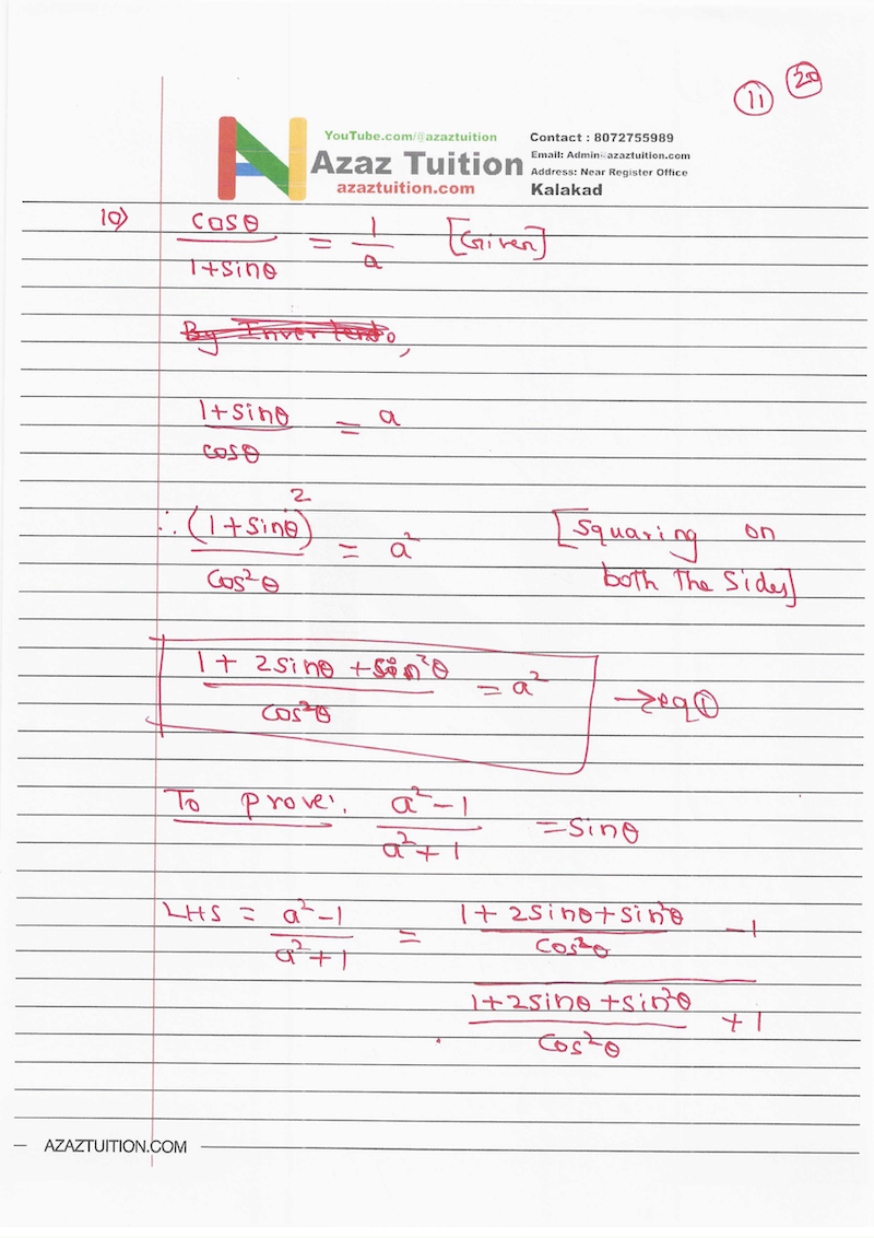 TN Samacheer 10 Maths New Syllabus Trigonometry Ex 6.1