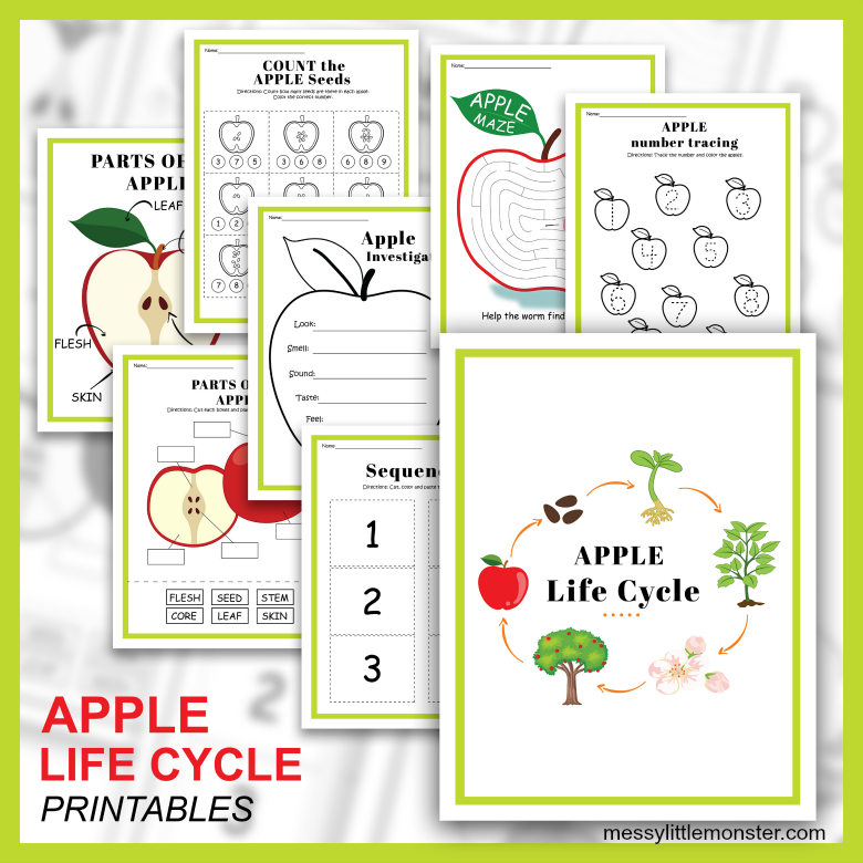 printable apple activities for kids