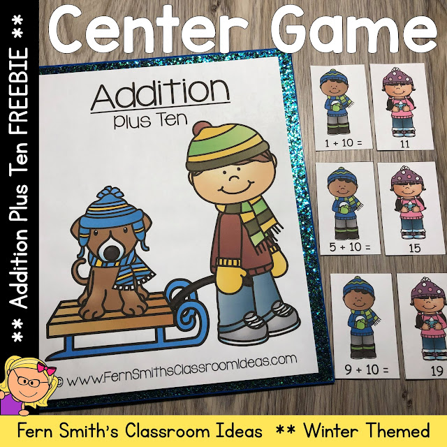 Click Here to Download this Winter Addition Plus Ten Math Centers Resource Freebie for Your Classroom Today!