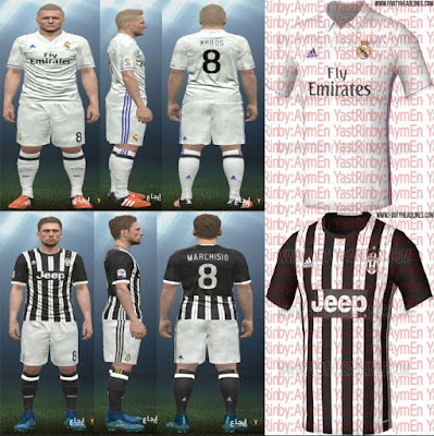 PES 2016 Real Madrid + Juventus 2016-17 Home Kits Leaked by YastRin