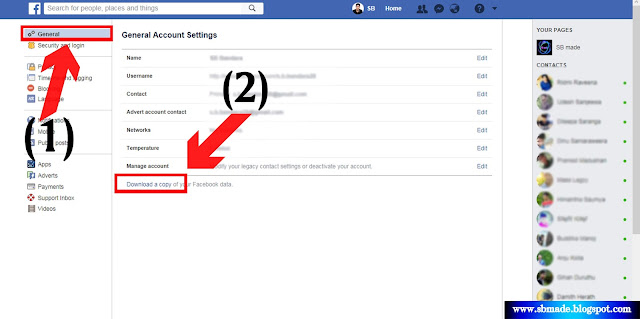 How to recover facebook all data