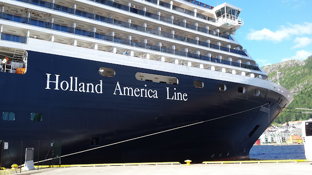 Cruise ship Zuiderdam in Bergen, Norway; Holland America Line; Fjords cruise